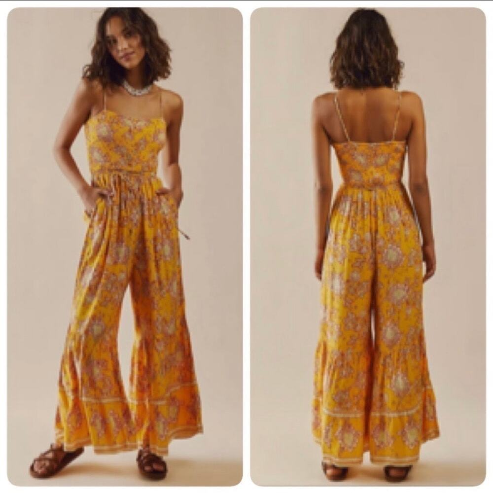 FREE PEOPLE Little Of Your Love Jumpsuit Marigold Combo S